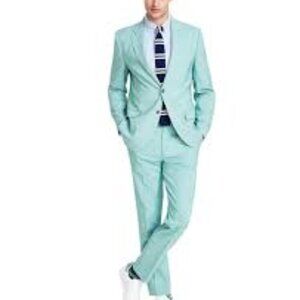 Nautica Mens Modern-Fit White Suit Mint 38S